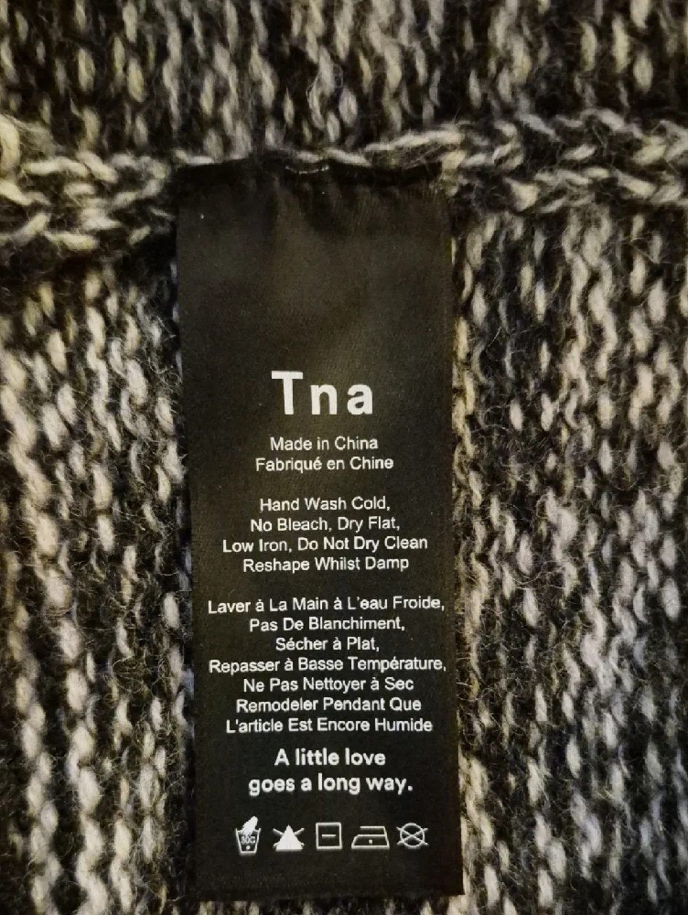 TNA Black and White Patterned Zip-Up Cardigan Sweater - Picture 7 of 8